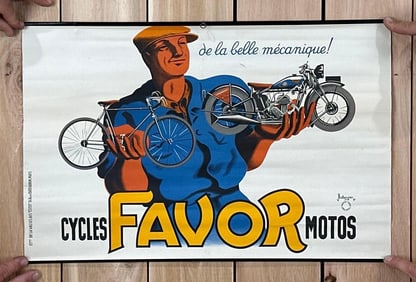 Favor Cycles Motos w/Image Paper Poster