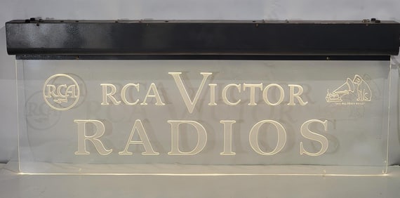 RCA Victor Radios w/Nipper Logo Plastic Lighted Sign