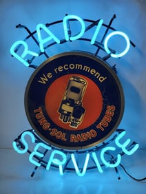 We Recommend Tung-Sol Radio Tubes w/Image Lighted Neon Sign