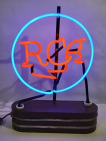 RCA Skelton Neon Counter-Top Sign