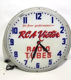 RCA Victor Radio Tubes Lighted Clock