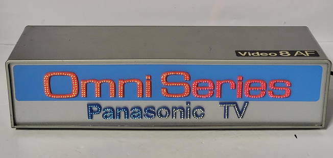 Panasonic TV Omni Series Fiber-Optic Lighted Counter-Top Sign: rated 9, 5"x17"x6", the fiber-optic in a metal can, works great.