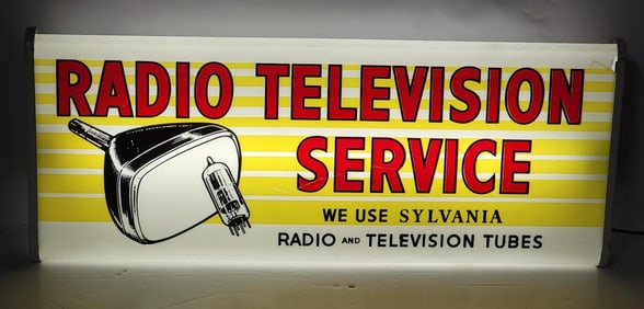 Radio Television Service "We Use Sylvania" Lighted Sign