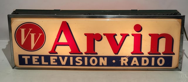 Arvin Television Radio Plastic Lighted Sign