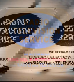 Radio Television Service "We Recommend Tung-Sol Electron Tubes" Plastic Lighted Sign