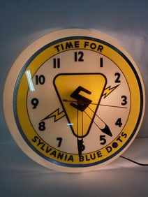 Time For Sylvania Blue Dot Lighted Clock