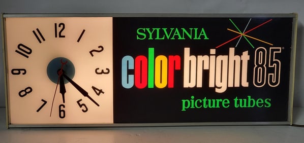 Sylvania Color Bright 85 Picture Tubes Lighted Clock