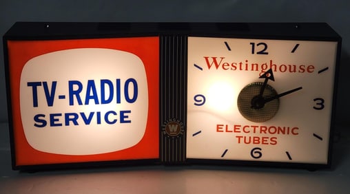 Westinghouse TV-Radio Service Lighted Clock
