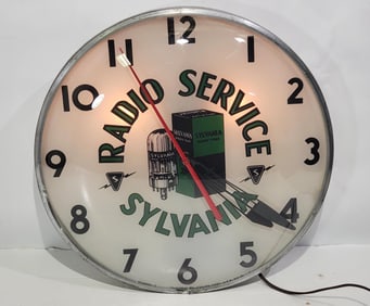Sylvania Radio Service Telechron Lighted Clock