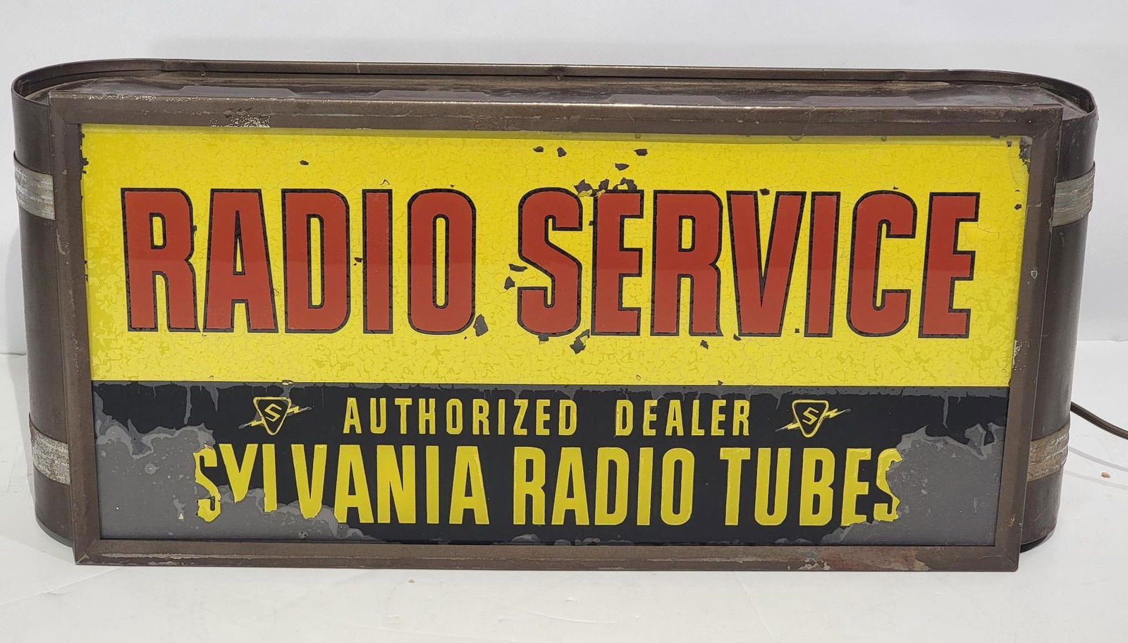 Sylvania Radio Tubes Radio Service Metal Lighted Sign (1 of 4)