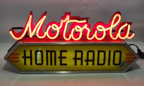 Motorola Home Radio Neon/Lighted Reverse Painted Display