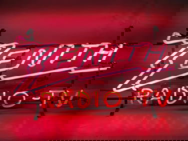 Zenith Radio-TV Skelton Window Neon Sign