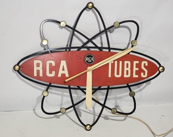 Mid-Century Style RCA Tubes Satellites Plastic Clock