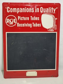 RCA "Picture Tubes-Receiving Tubes" Metal Menu Sign
