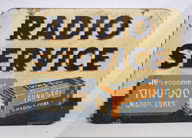 Tung-Sol Radio Tubes Service Metal Sign