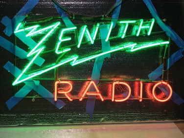 Zenith Radio Window Skelton Neon Sign