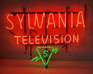 Sylvania Television w/Logo Skeleton Window Neon Sign