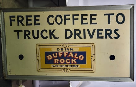 Drink Buffalo Rock "Taste the Difference" Decal w/Top Privilege Panel Sign