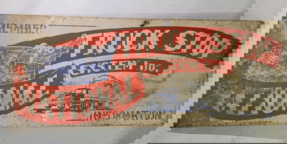 Member National Truck Stop System w/Image Metal Sign