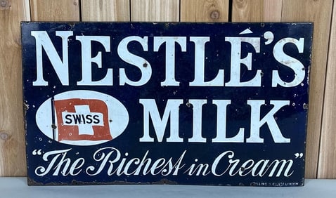 Nestle's Milk "The Richest in Cream" Porcelain Sign