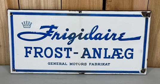 Frigidaire Frost-Anlaeg Porcelain Sign (TAC)