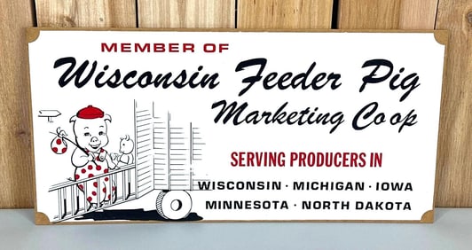 Wisconsin Feeder Pig Masonite Sign