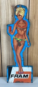 Fram (filters) Pin-up Girl in a Bikini Metal Sign (TAC)