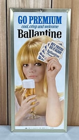 Go Premium Ballantine w/Girl Metal Sign (TAC)