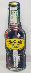 Nu Grape Soda Metal Bottle-Shaped Thermometer (TAC)