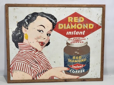 Red Diamond Instant Coffee Metal Sign