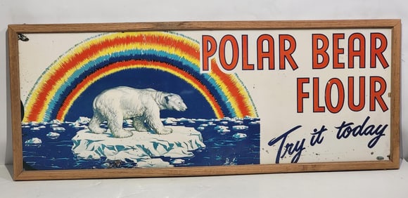 Polar Bear Flour w/Image Metal Sign (TAC)