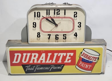 Duralite "That Famous Paint" w/Image Lighted Clock