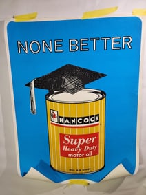 Hancock Super Heavy Duty Motor Oil Can Poster