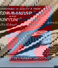 The Pioneer Watch Co. Commander & Norton Porcelain Sign