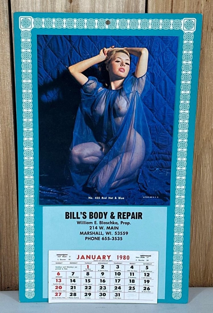 1980 Bill Body & Repair Pinup Calendar (1 of 3)