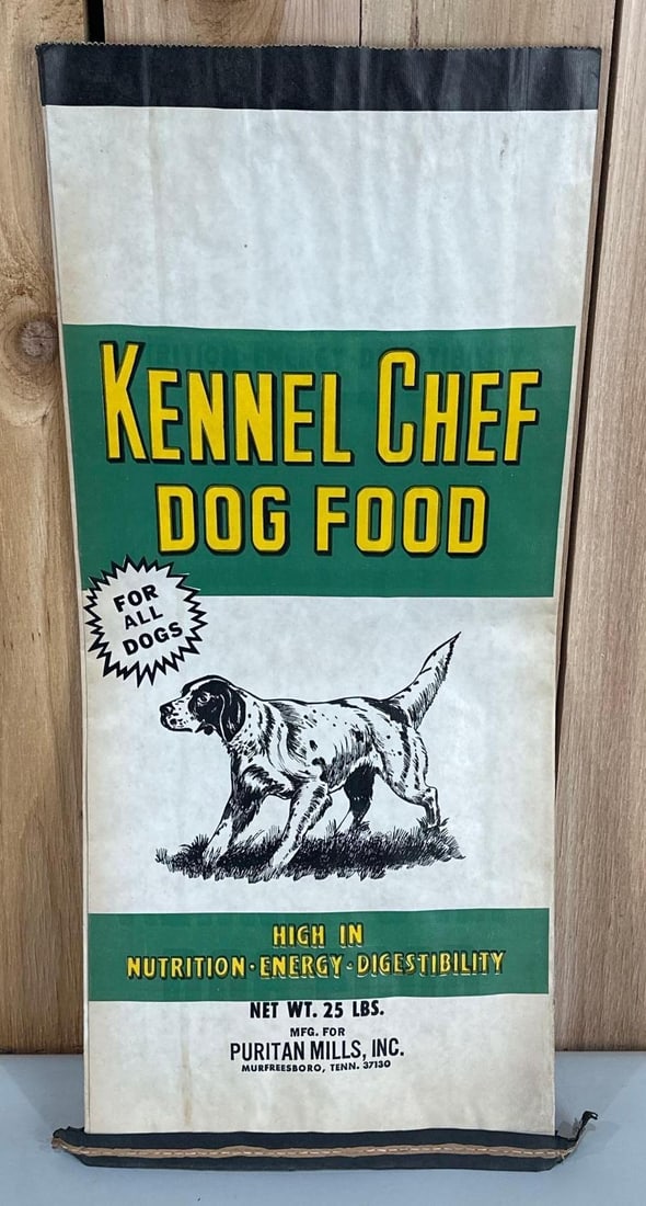 NOS Kennel Chief Dog Food Bag: Great Graphics, has never been used or sealed