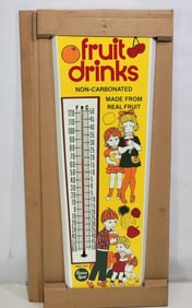 Green Spot Fruit Drinks Metal Thermometer