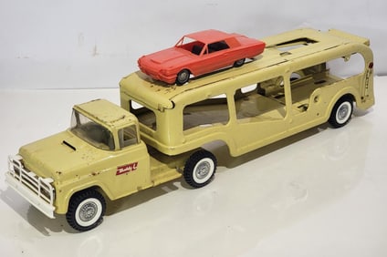 Buddy L Semi & Car Hauler w/Plastic Thunderbird Car