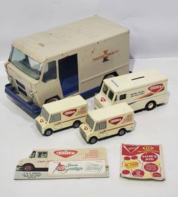 Box lot of Tom's Toy Delivery Vans and More
