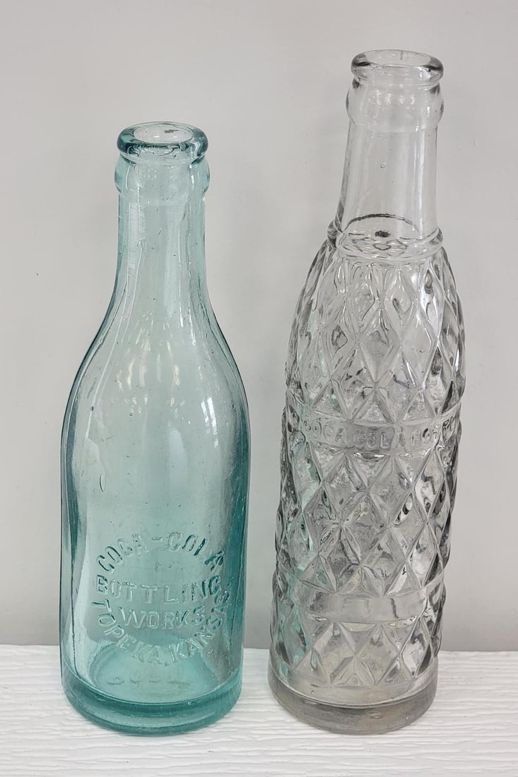 Lot of (2) Coca-Cola Bottles: Topeka, KS & Fargo, ND