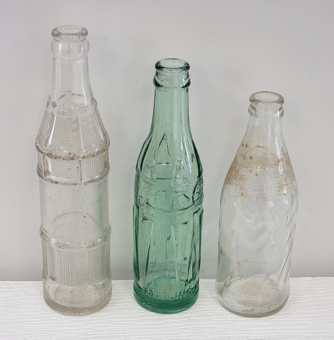 Lot of (3) Pepsi Bottles: will clean 