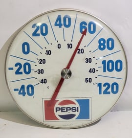 Large Pepsi Round Thermometer