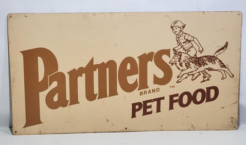 Partners Pet Food w/Image Metal Sign