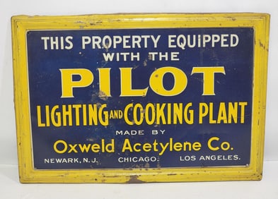 Oxweld Acetylene Pilot Lighting Metal Sign
