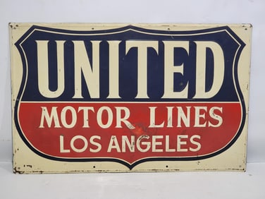 United Motor Lines Los Angeles Metal Sign