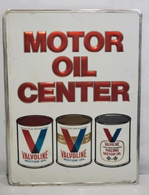 Valvoline Motor Oil Center w/Image Metal Sign (TAC)