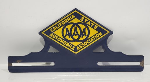 AAA California State Porcelain License Plate Holder (TAC)