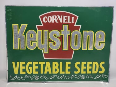 Corneli Keystone Vegetables Seeds Foil Metal Sign (TAC)