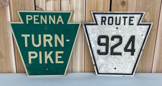 Pennsylvania Route 924 & Turn-Pike Metal SIgns
