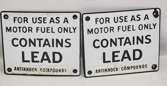 2-Contains Lead Porcelain Signs